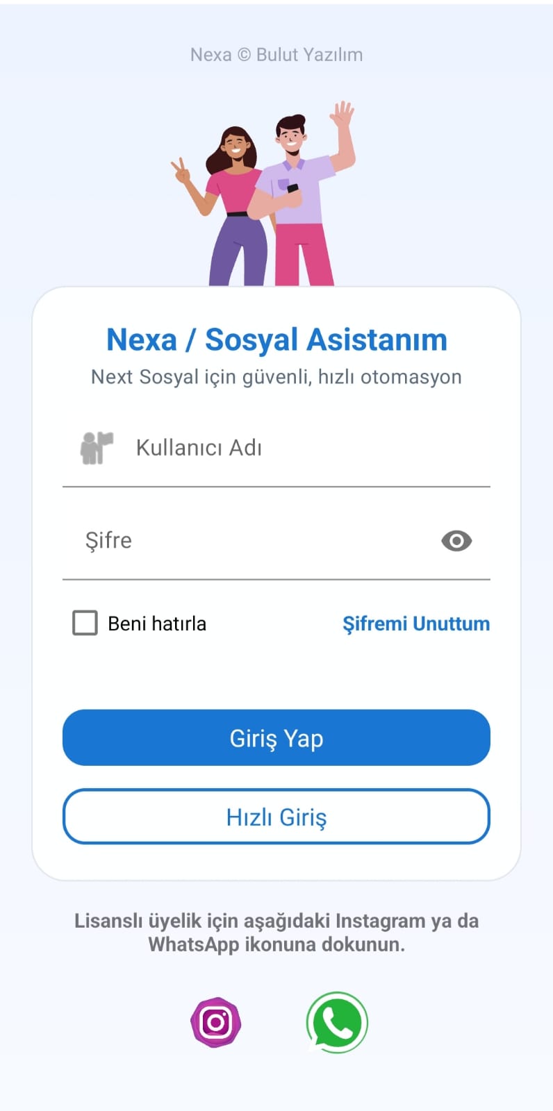 NSosyal uygulama ekranı